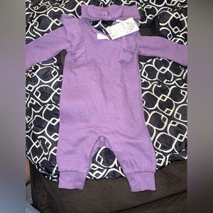 Okie Dokie newborn romper purple